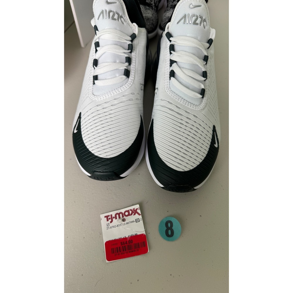Nike Air Max 270 White Black Silver Running Shoes DQ7652-100 Women Size 8 NEW